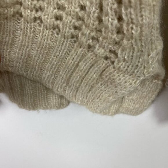 Anthropologie Moth Chenille Wool Pullover Sweater Size Medium Beige Chunky Knit - Picture 5 of 8